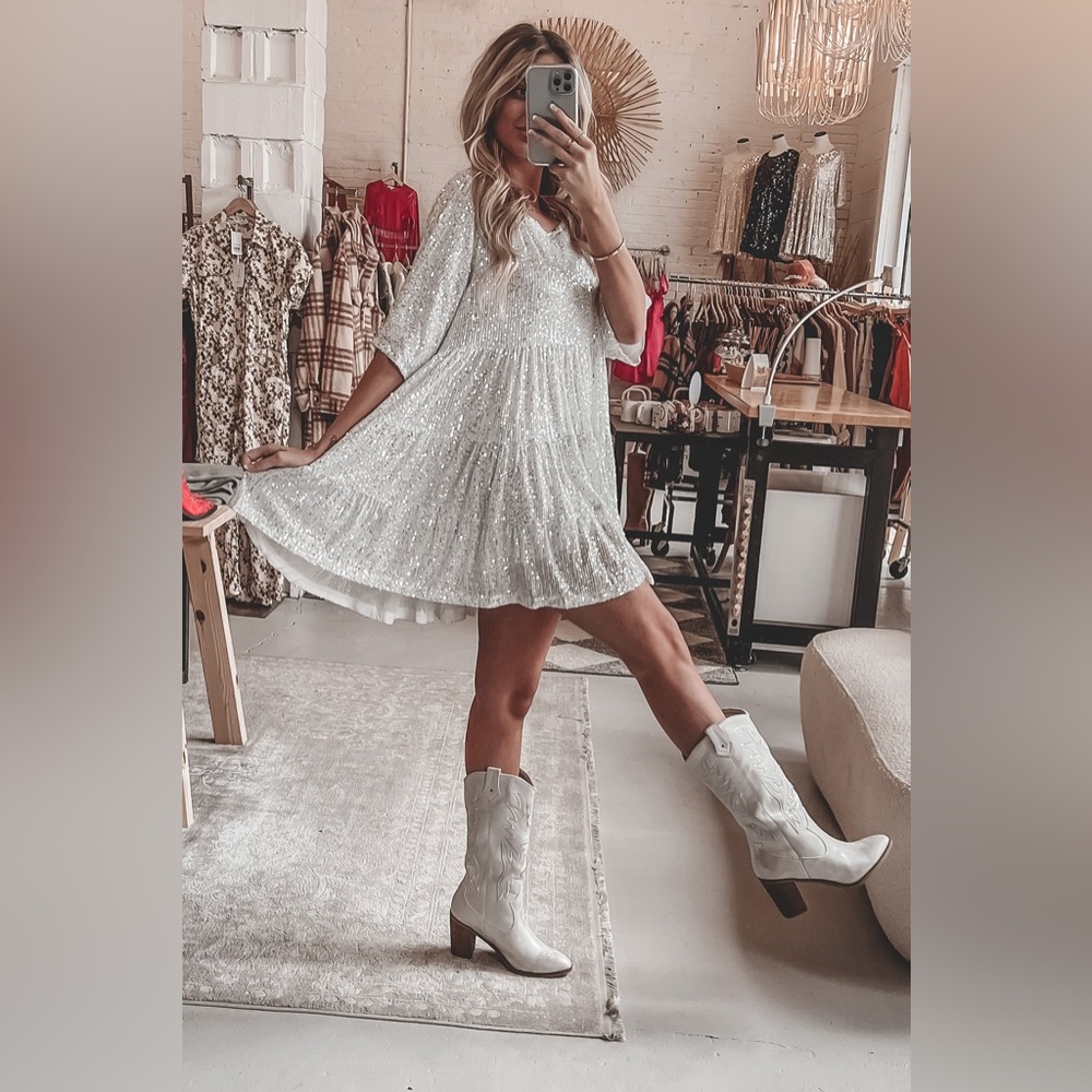 SEQUIN BABY DOLL DRESS NWT